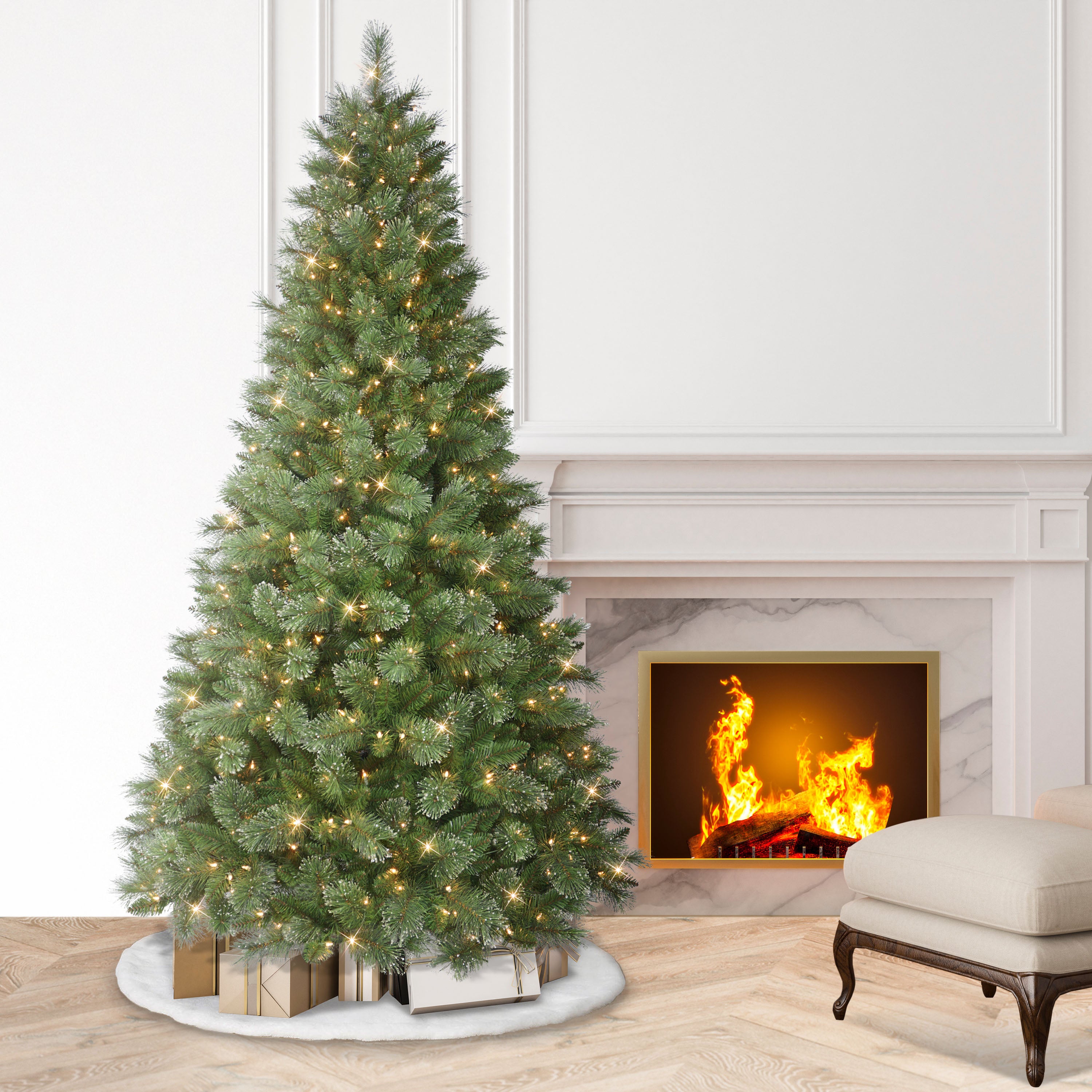 Puleo 7.5' Pre-Lit Colchester Pine Christmas Tree