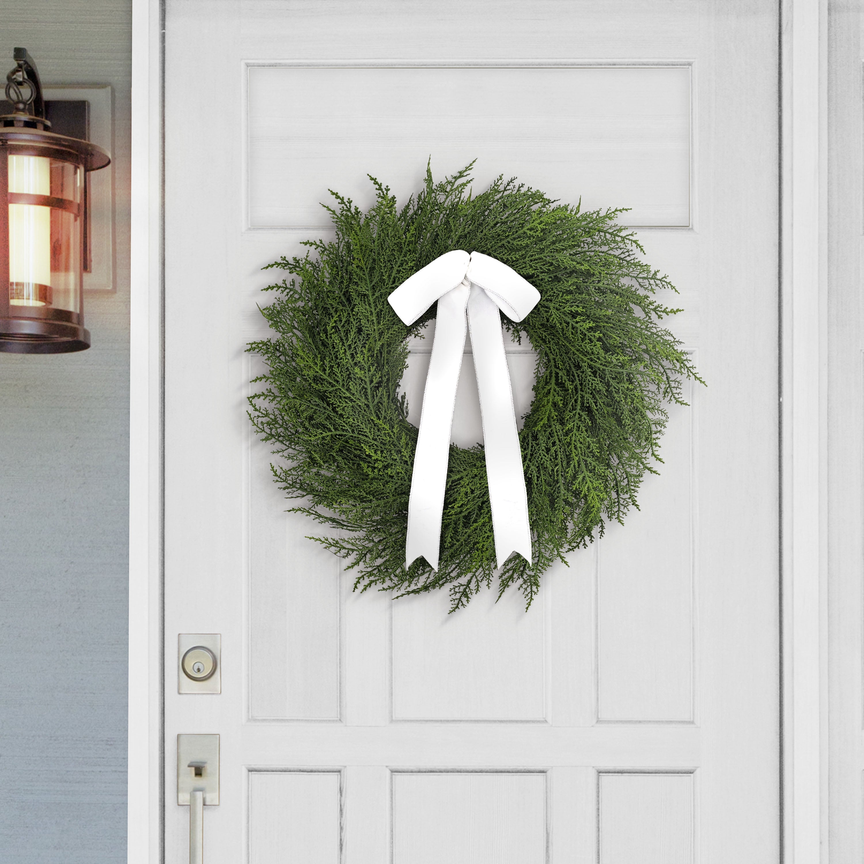 22" PE Cypress Christmas Wreath