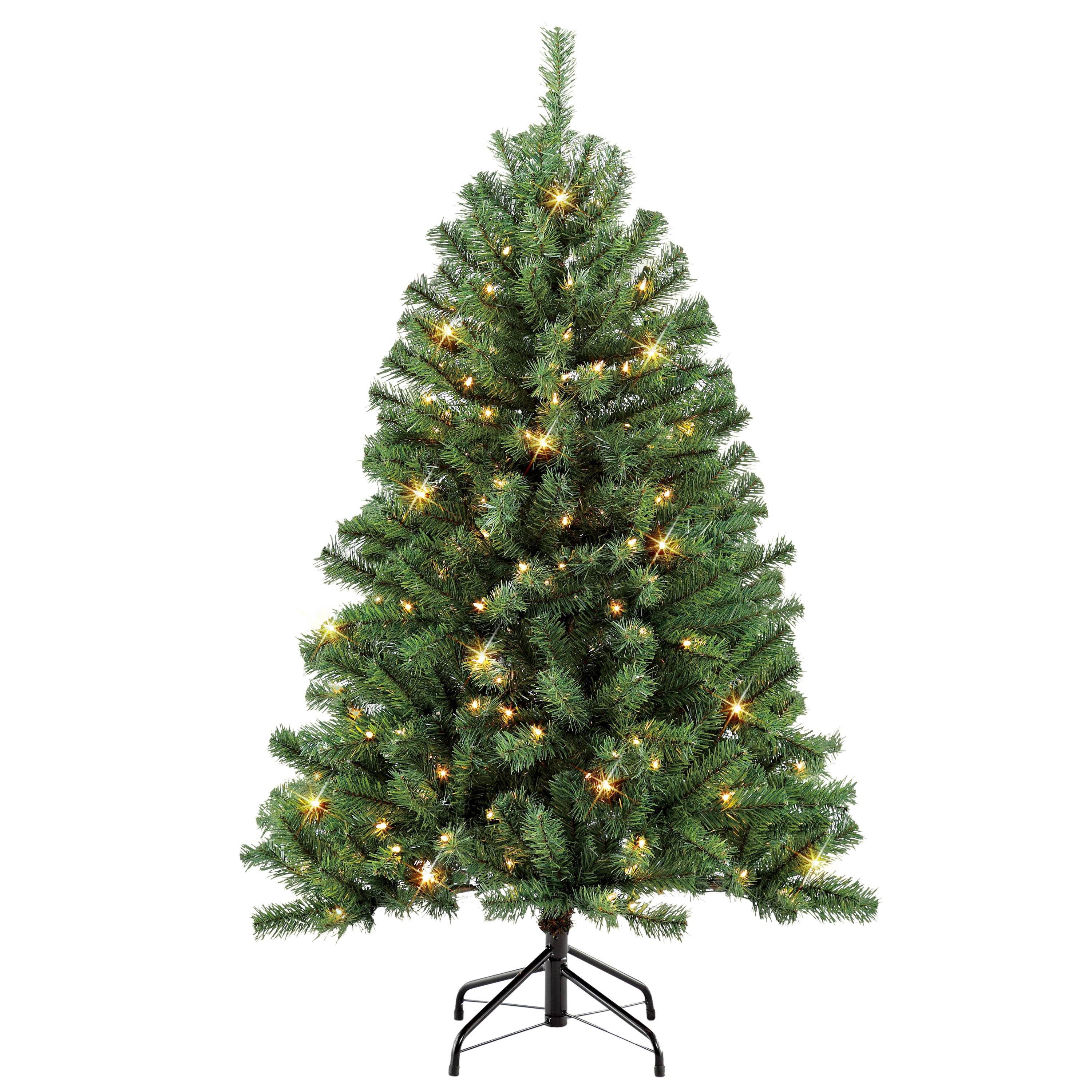 4.5 ft Pre-Lit Northern Fir Artificial Christmas Tree with 200 UL Clear Lights Metal Stand Green NFGA-45C25