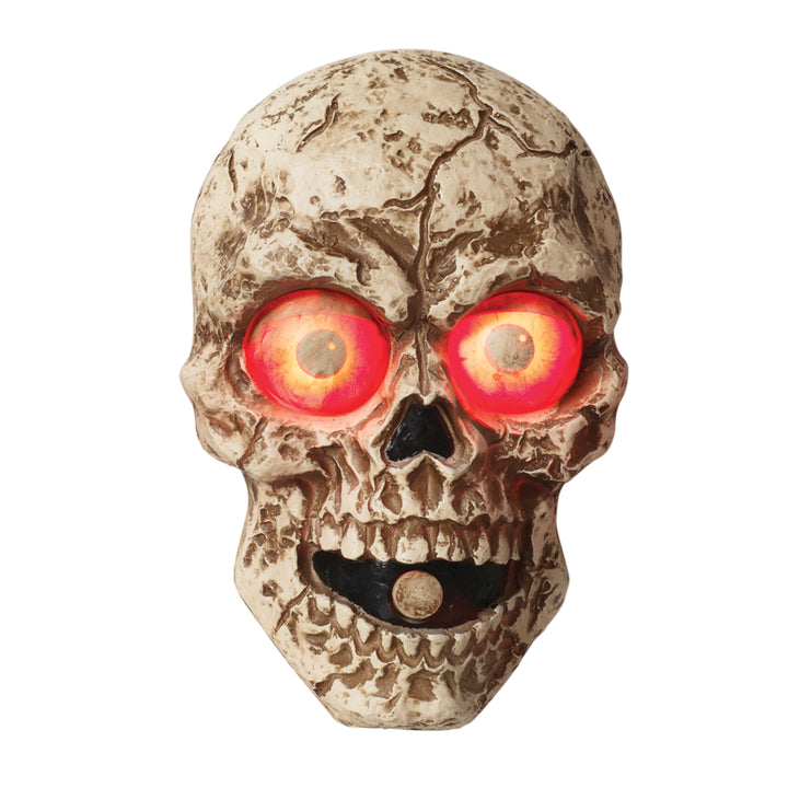 8 in. Illuminated Animated Wall Hanging Halloween Skull #2603410EC-A