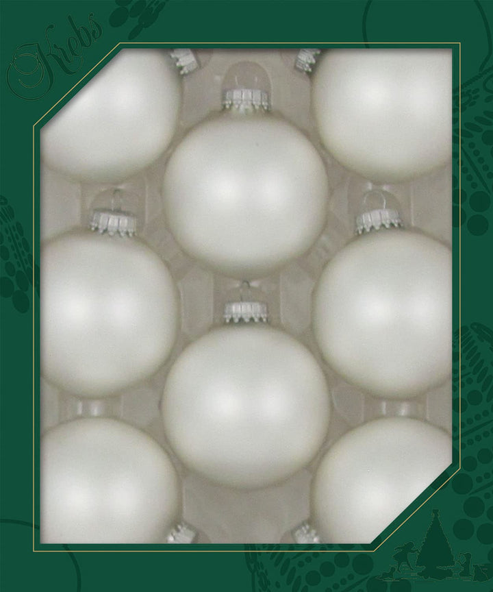 Christmas by Krebs Silver Pearl 2.63 in Glass Christmas Tree Ornaments Set of 8 #KBX70201