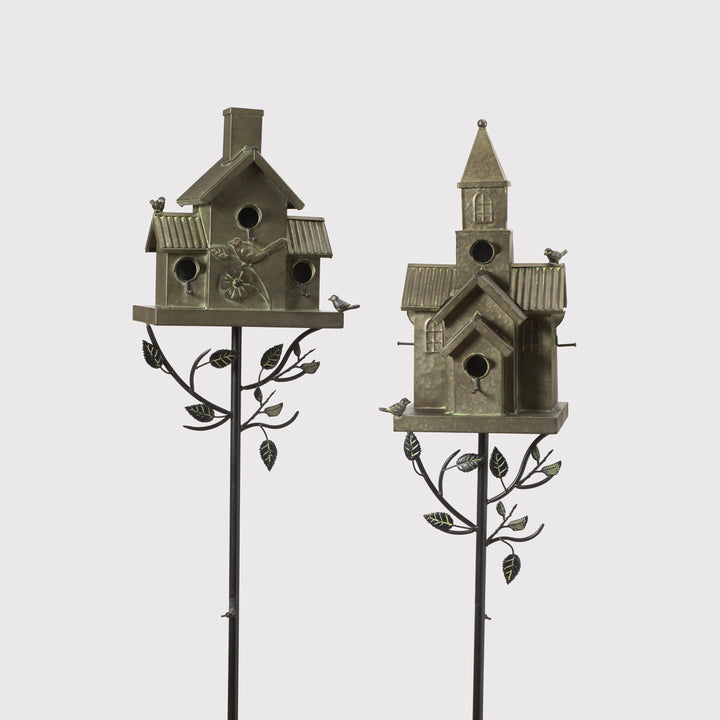 76 Inch Functional Metal Birdhouse Yard Stake 2578980EC-1