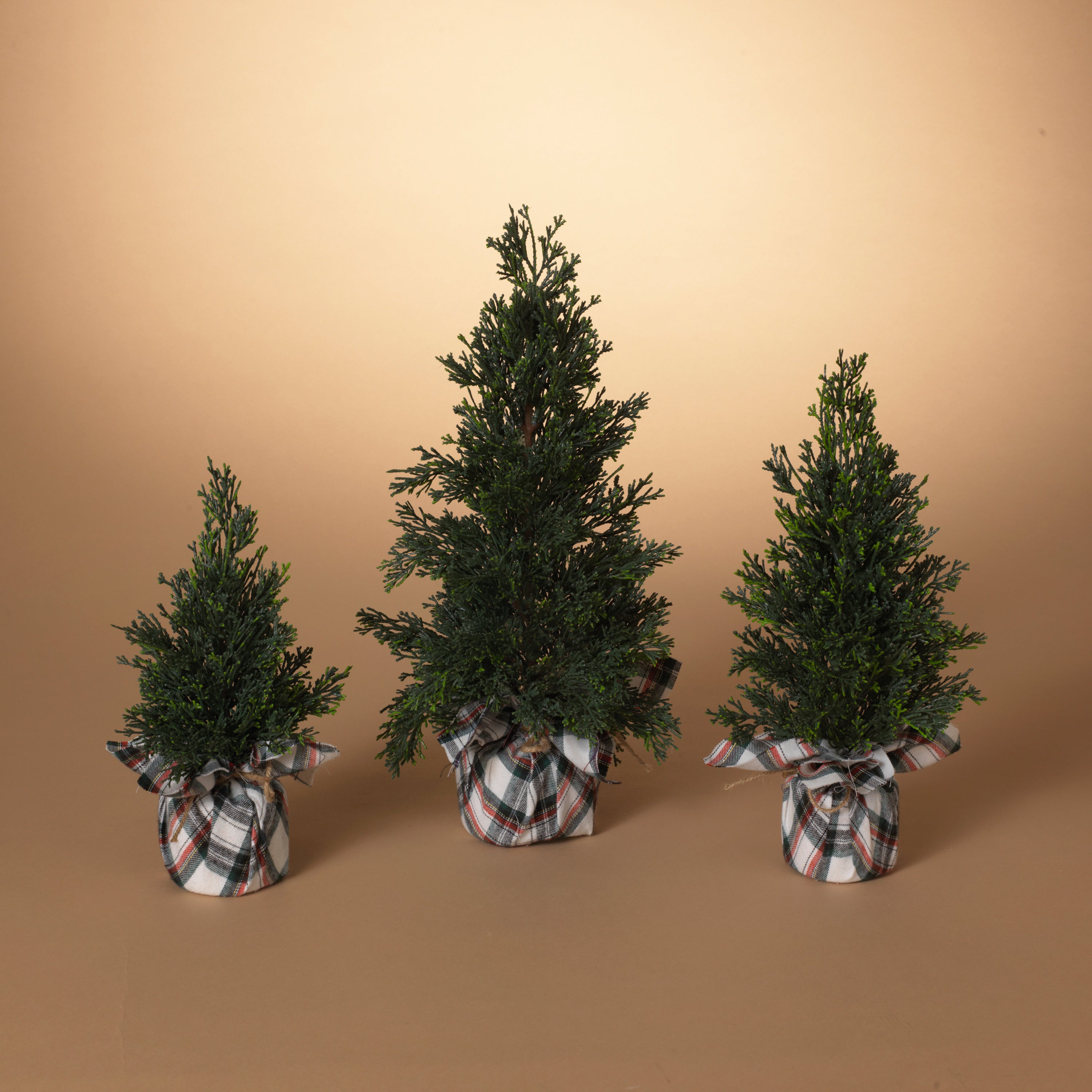 Joyful Pine Trees with Plaid Fabric Base Lg is 18 in H UPC Breakdow 2652180EC