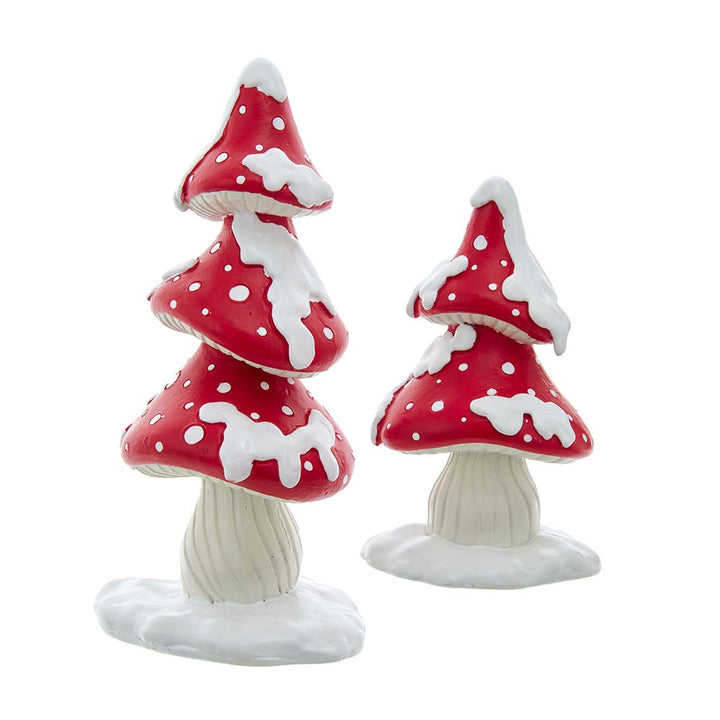 Kurt Adler 4.6-6.6 Inch Merry Little Mushroom Trees 2-Piece Set