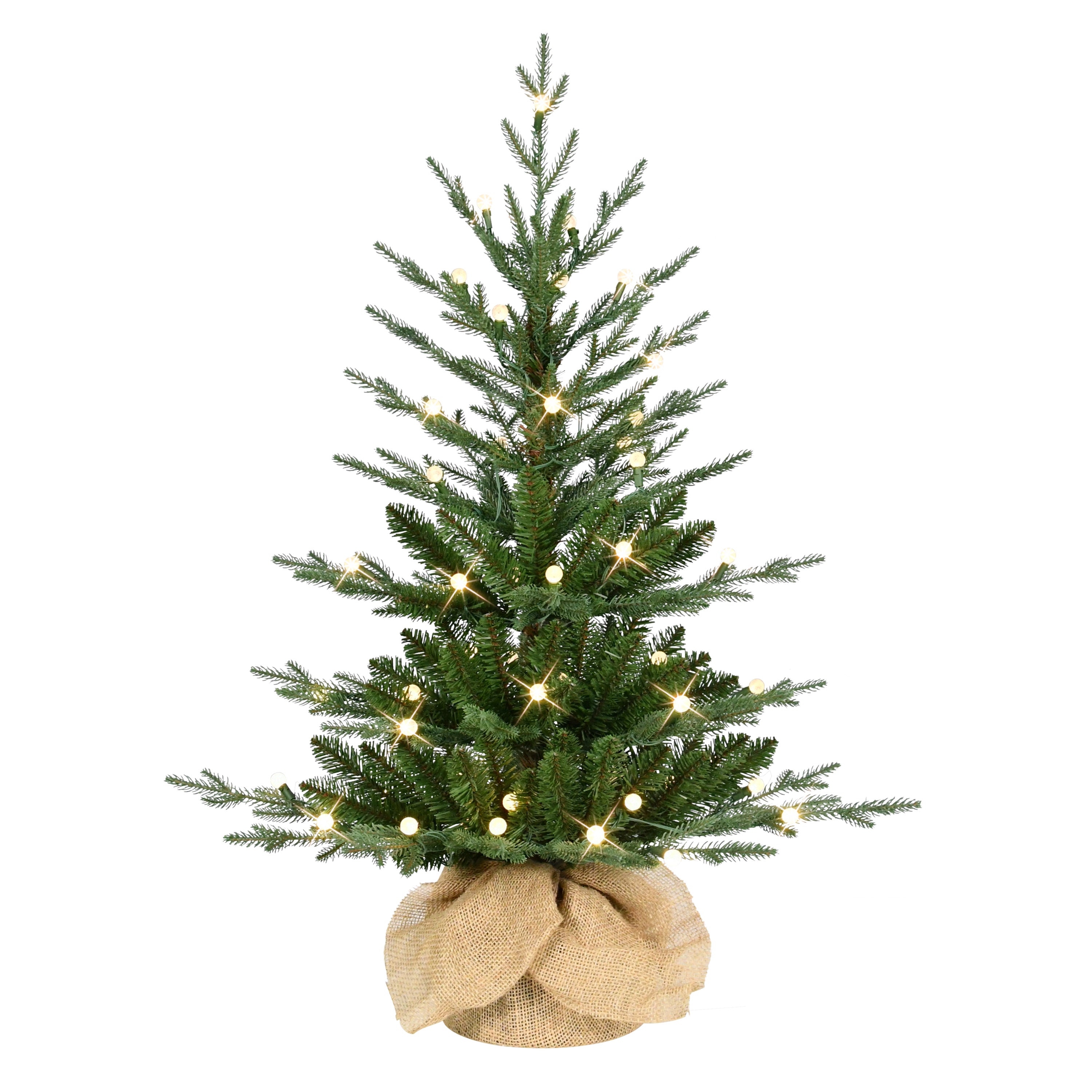 3' Pre-Lit Artificial Christmas Tree in Burlap Sac Base 51011-ST30G15LW05A-BO