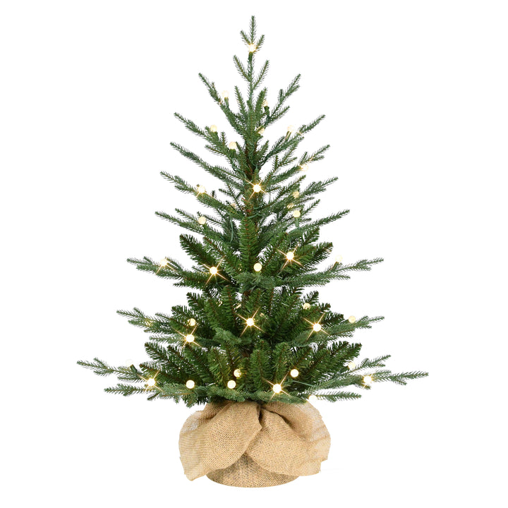 3' Pre-Lit Artificial Christmas Tree in Burlap Sac Base 51011-ST30G15LW05A-BO