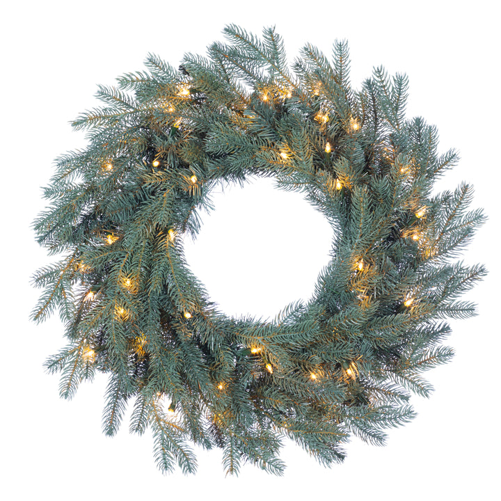 Sterling 24 in. Pre Lit Warm White LED Blue Spruce Wreath