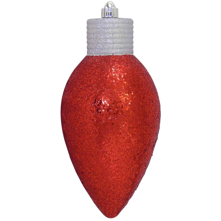 Christmas by Krebs Red Glitz 12 in Shatterproof Commercial Grade Christmas C-9 Ornament #KBX80794