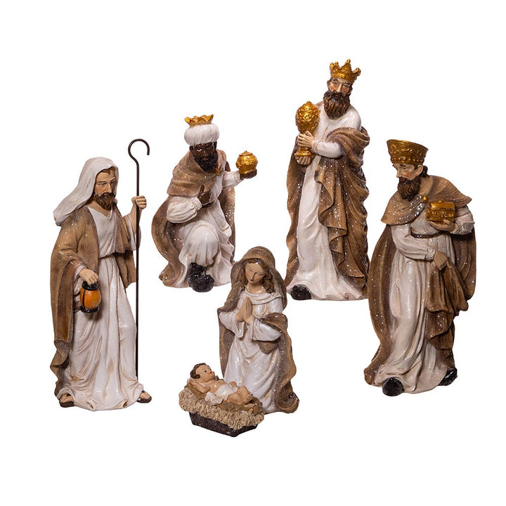 Kurt Adler 13-Inch Glittered Nativity, 6-Piece Set