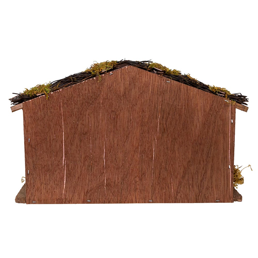 Kurt Adler 1.25-5.25-Inch Porcelain Nativity Figures With Wooden Stable, 9-Pieces