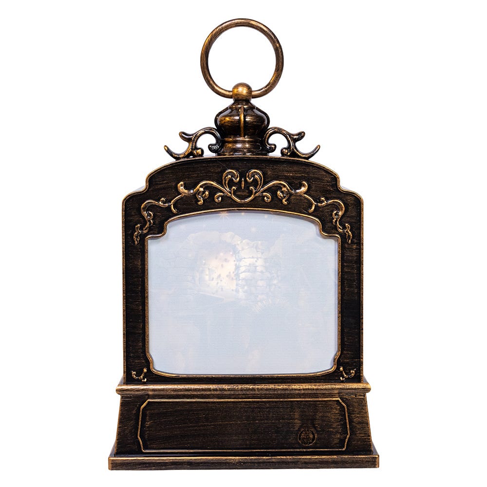 Kurt Adler 9.45-Inch Battery Operated Nativity LED Swirl Glitered Lantern