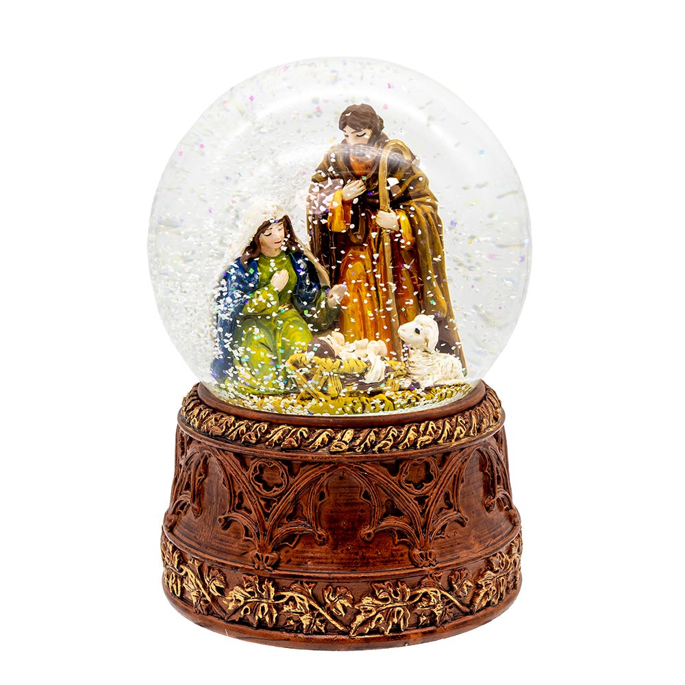 Kurt Adler 100MM Wind-Up Musical Nativity Scene Water Globe. N1068