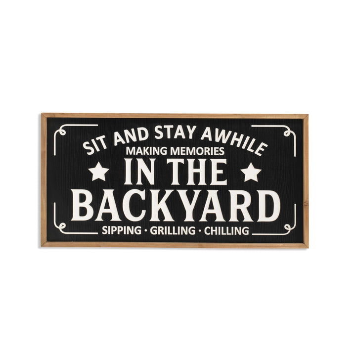 31.5 Inch Wood Engraved THE BACKY^ARD Wall Sign 2624430EC-B