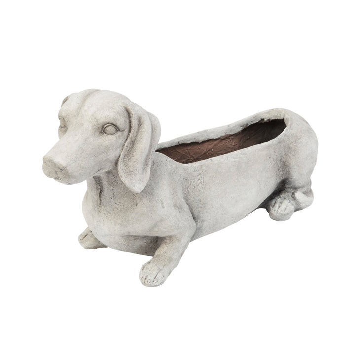 22 in. Magnesium Dog Figurine Planter