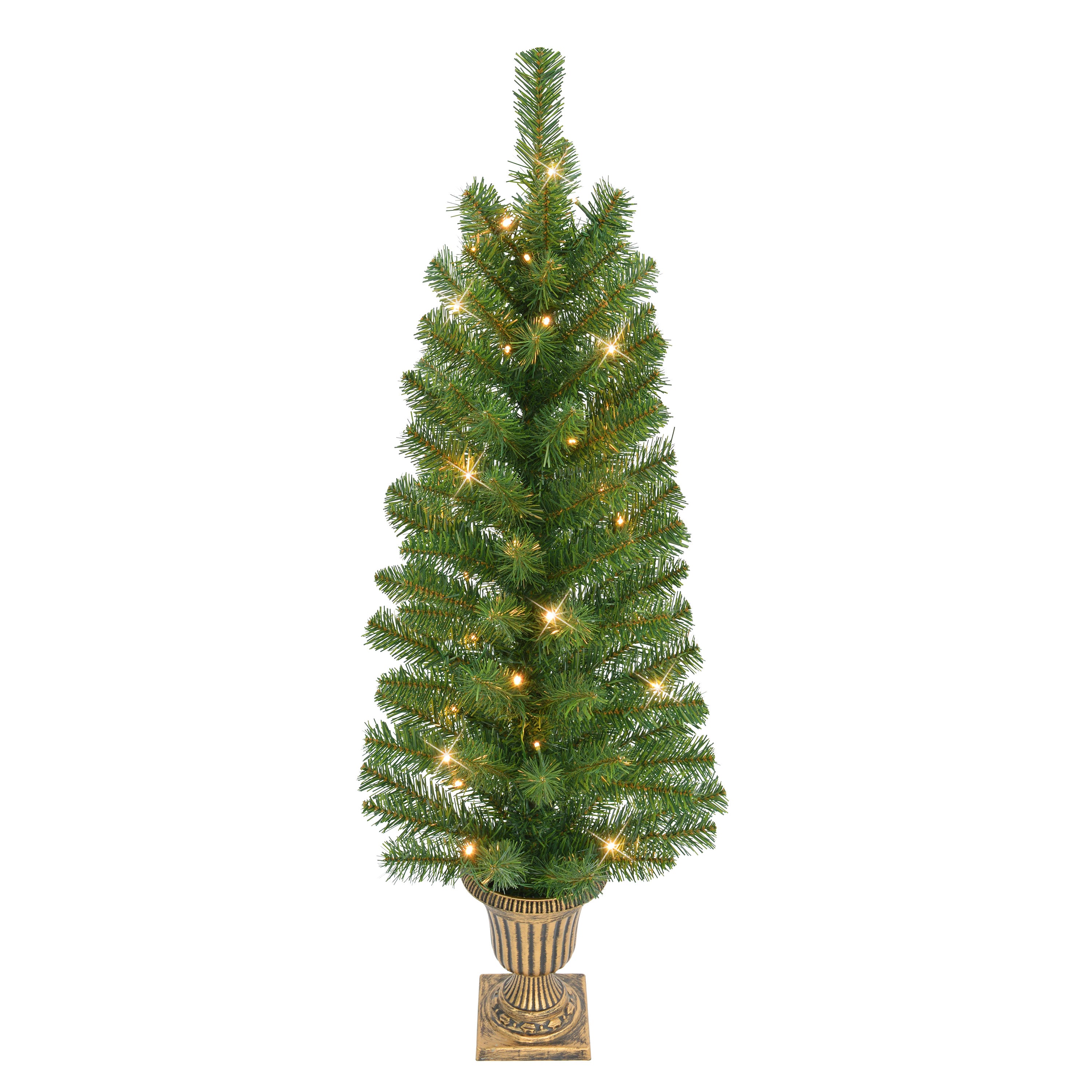 Set of 2 Artificial Battery-Operated Pre-Lit Potted Christmas Trees 51040-ST35LW035A-2-BO