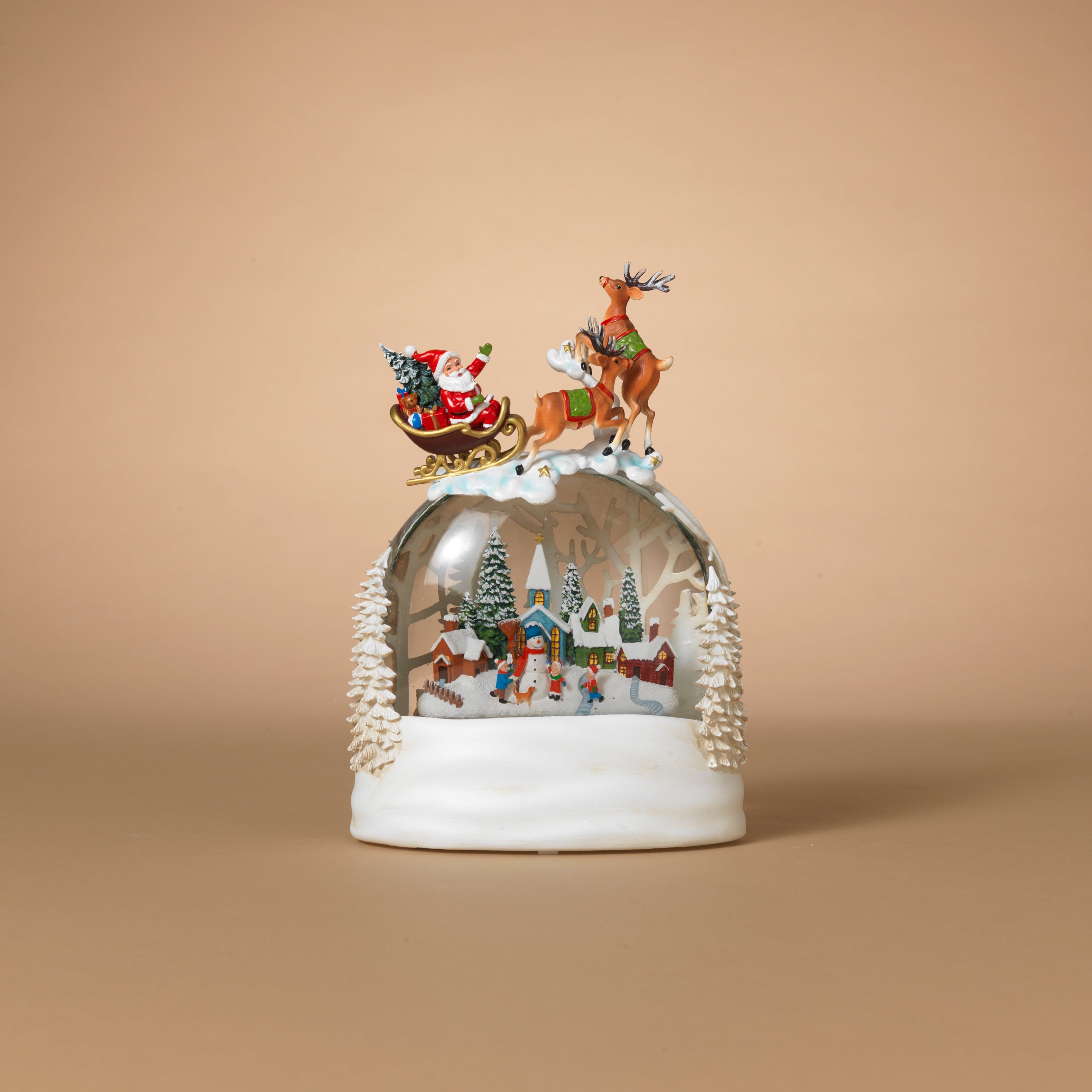 Playful 9.5 in H Battery Operated Lighted Spinning Water Globe with Sleigh 2732280EC