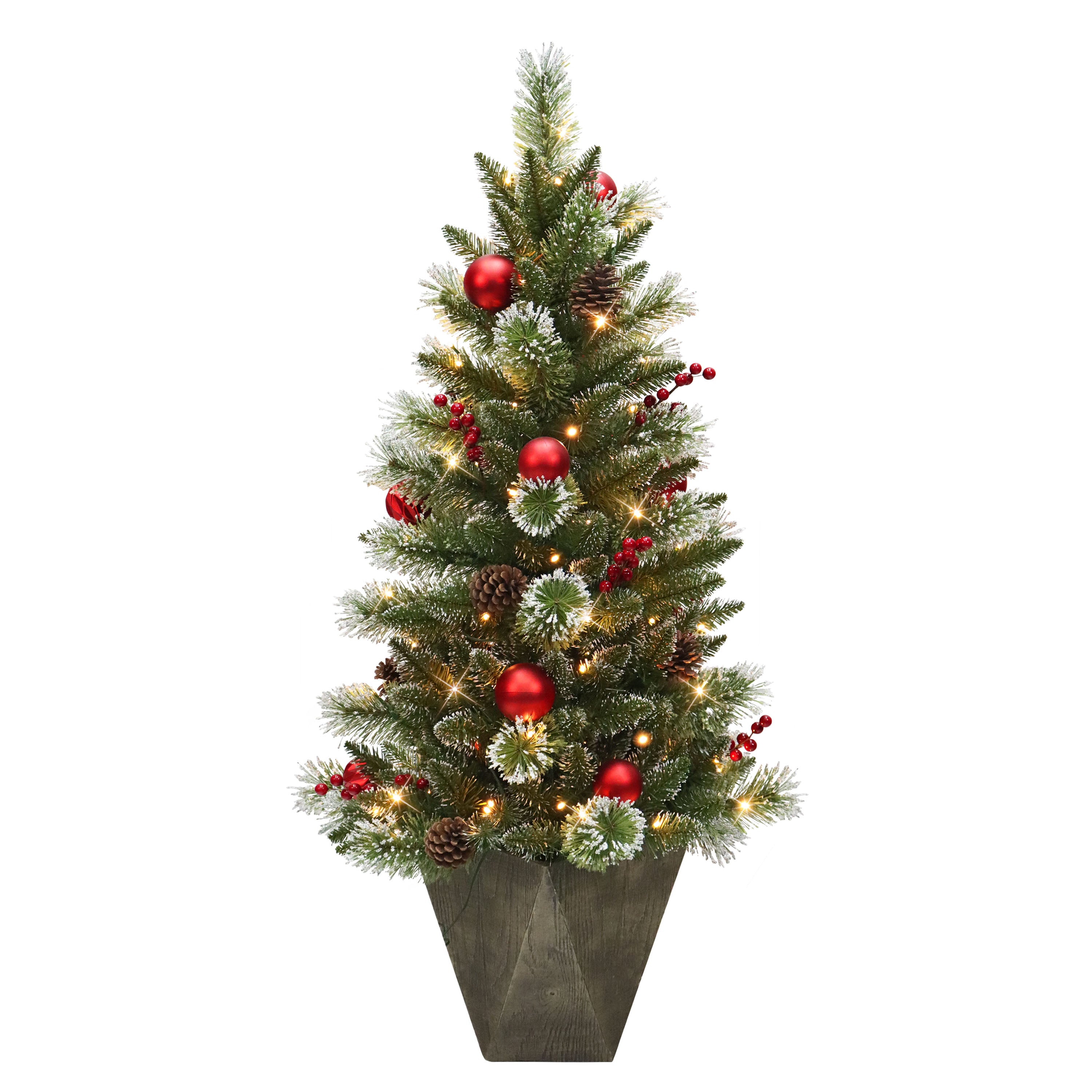 4' Pre-Lit Potted Artificial Adorned Christmas Tree 4650A-ST40LW5K08