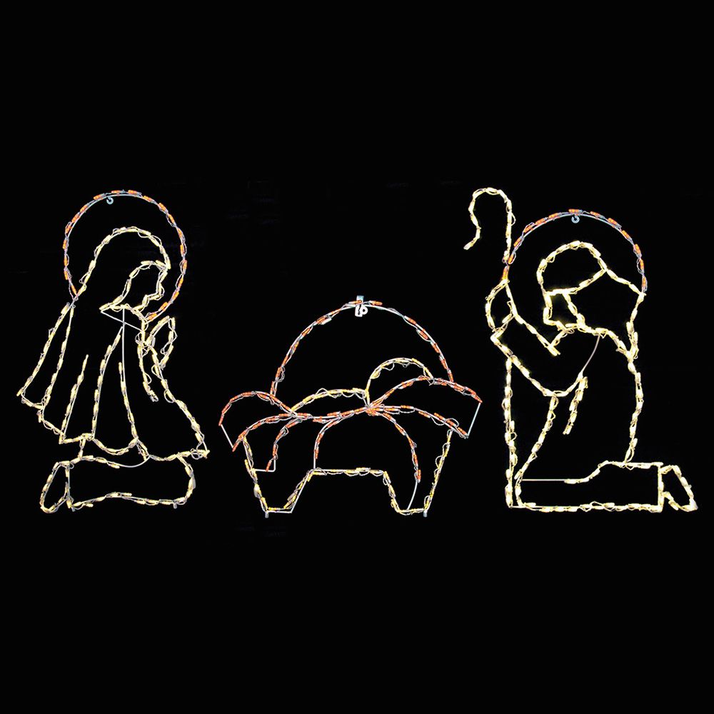 Brite Ideas 39" Holy Family Nativity Scene LED Display Warm White NS40WW