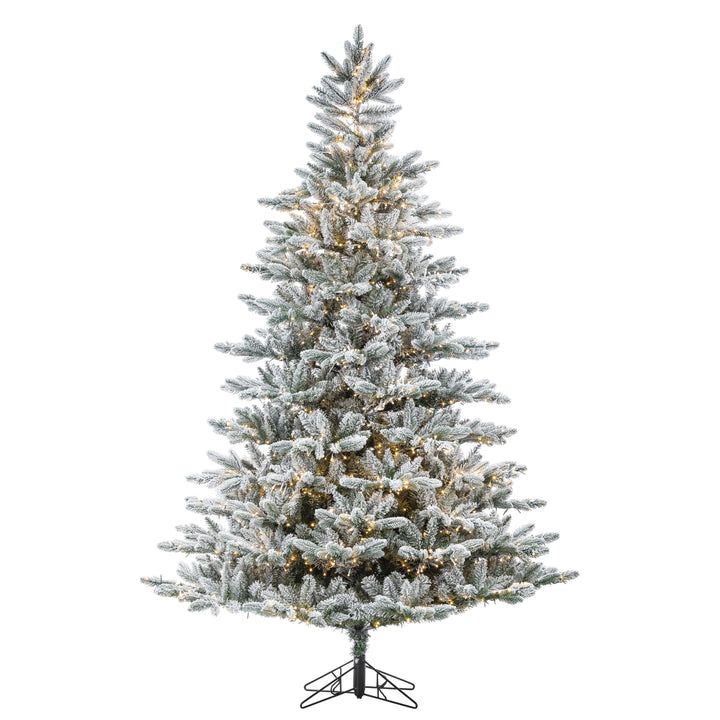 Sterling 7.5 ft. Pre Lit Warm White LED Flocked Natural Cut Redwood Pine