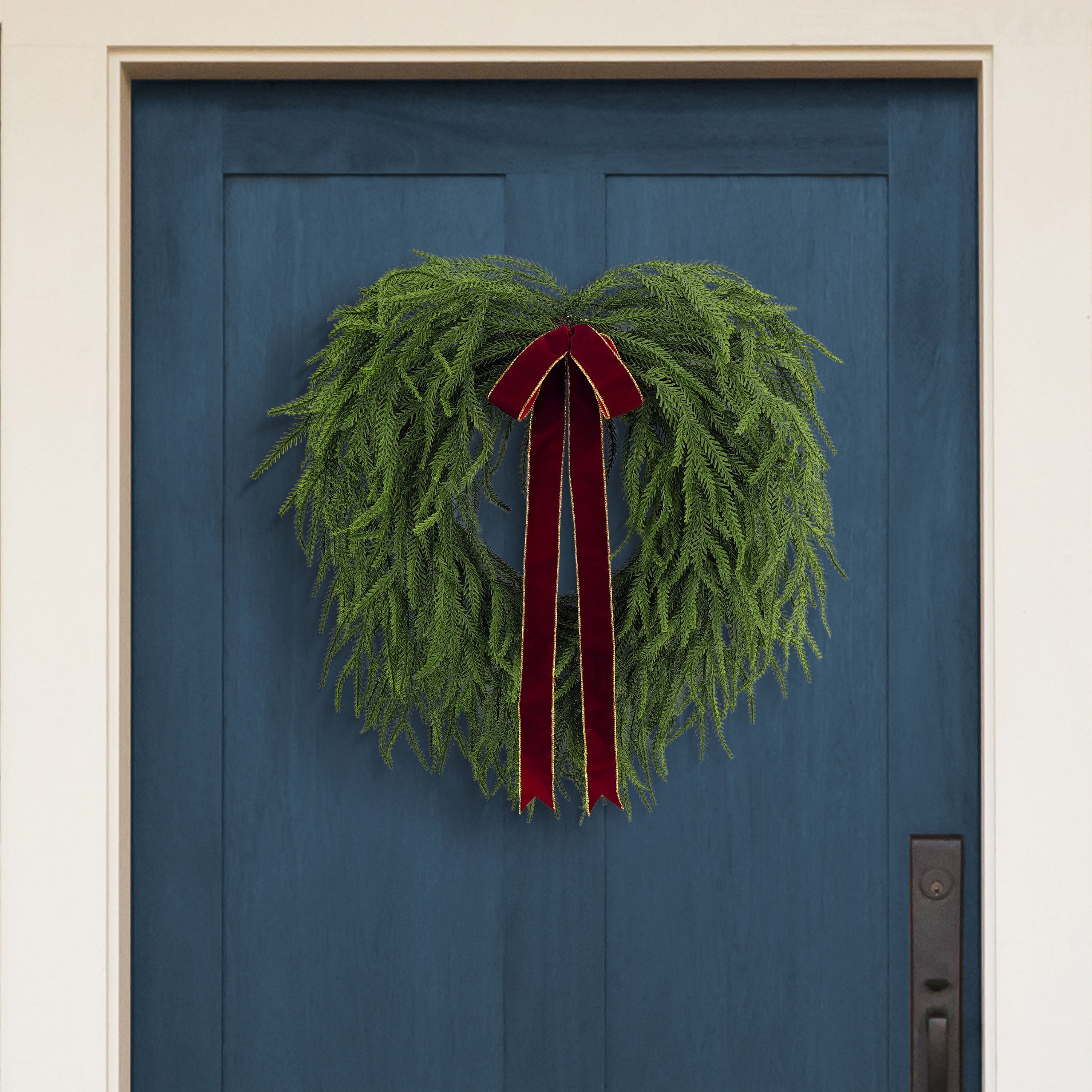 22" PE Norfolk Pine Wreath