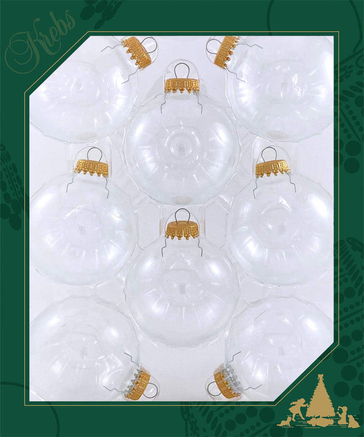 Christmas by Krebs Clear 2.63 in Glass Crafting Christmas Tree Ornaments Set of 8 #KBX70001