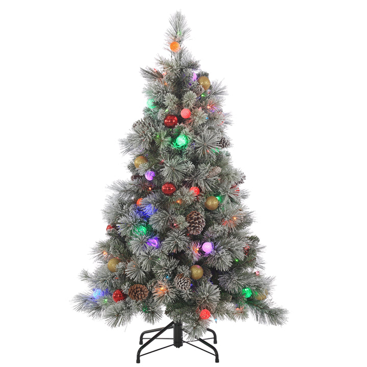 Sterling 4.5 ft. Pre Lit Multi Colored LED Flocked Hard Needle Pine