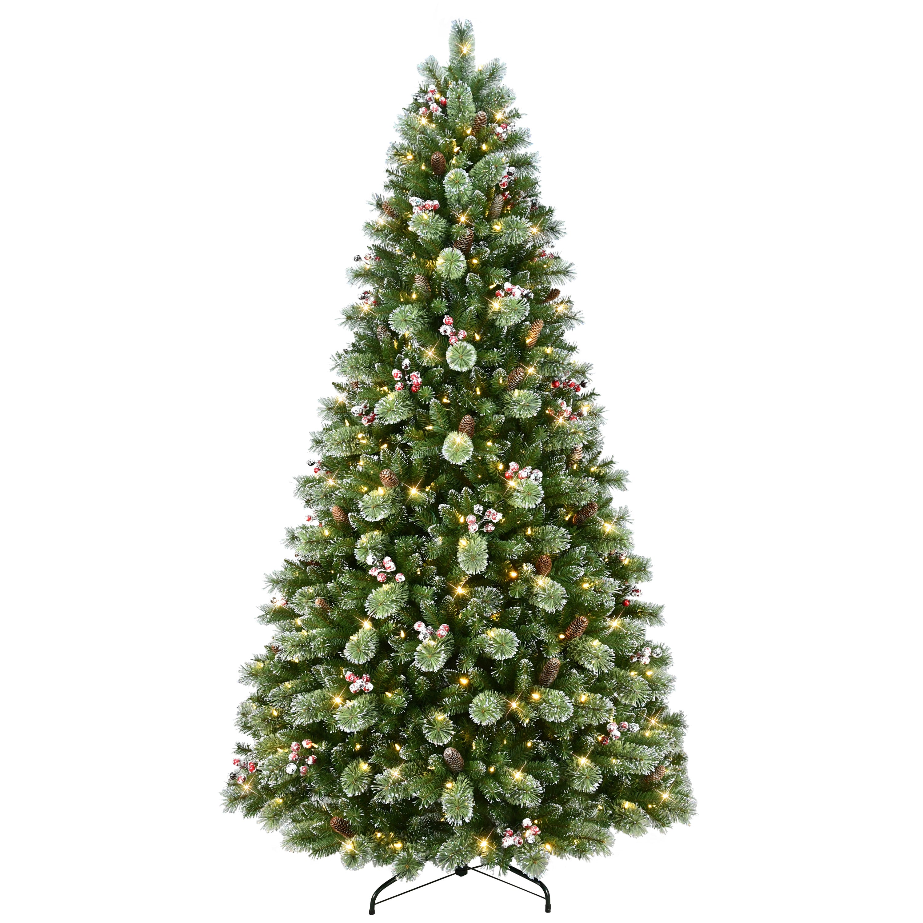 9' Pre-lit Snowy Norway Spruce Adorned Artificial Tree 4651A-T90QLD450