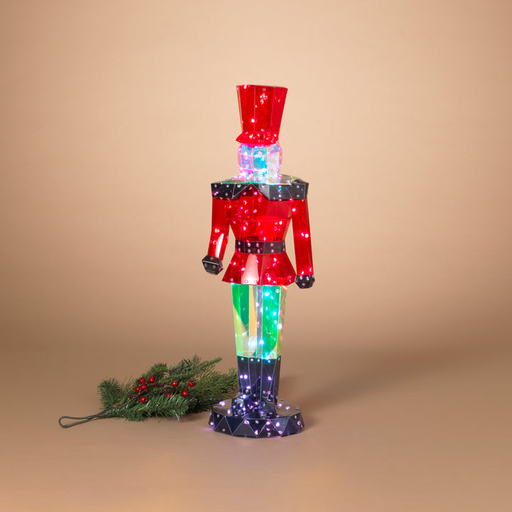 Illuminated 25.6 in H USB Electric RGB Lighted Holographic Holiday Nutcracker 2739960EC