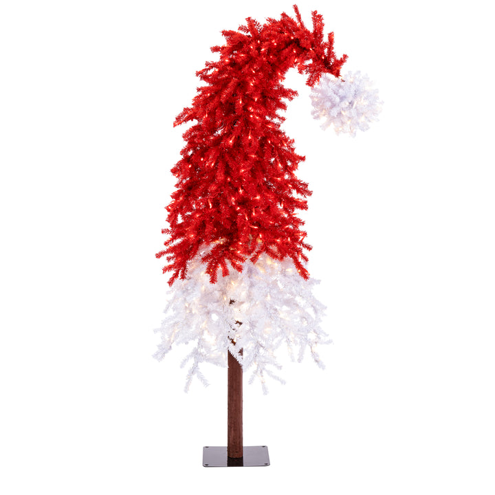 Sterling Festive 7 Foot Santa Hat Christmas Tree with Dual Color LED Lights #7028--75CRLED