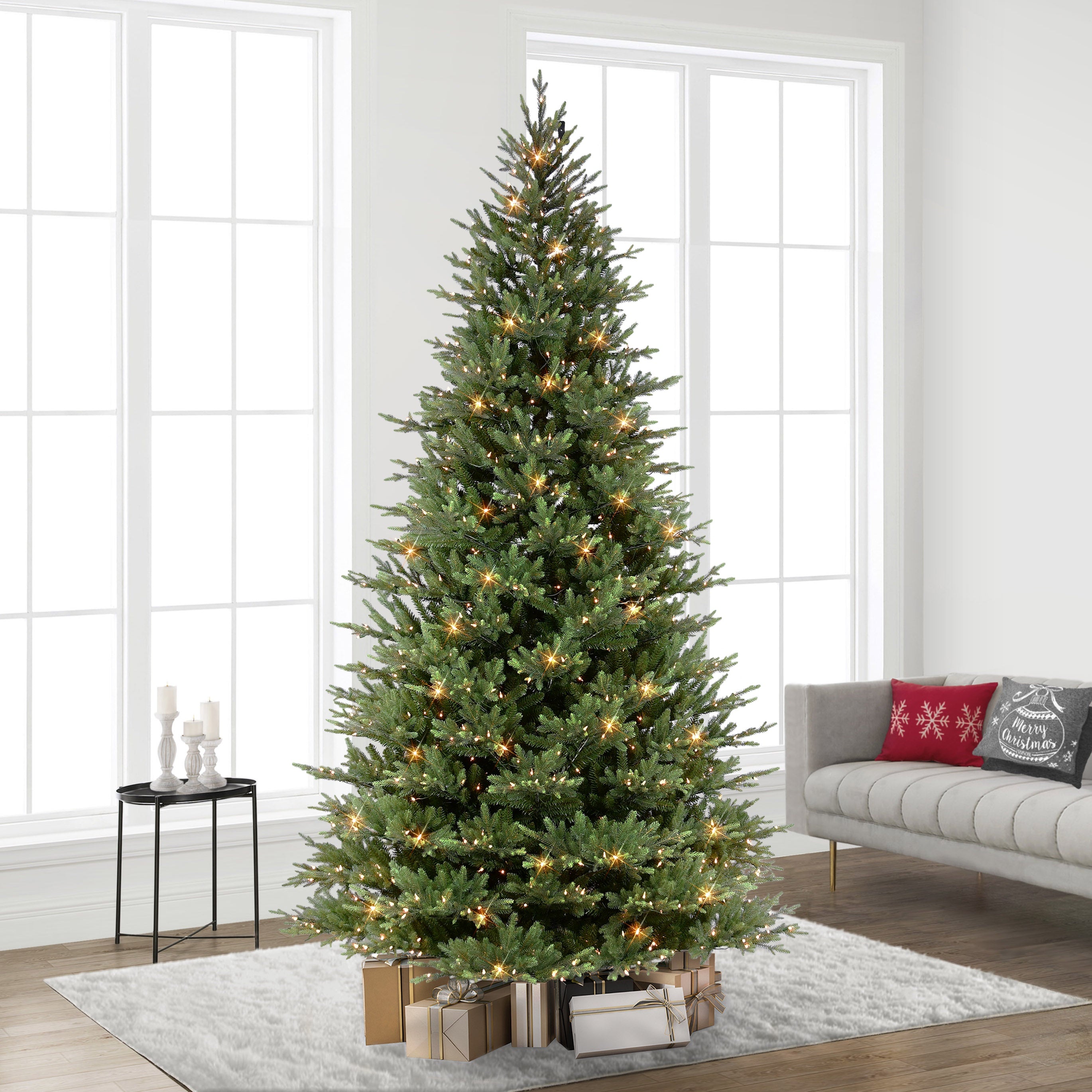 9ft Pre-Lit Balsam Fir Christmas Tree