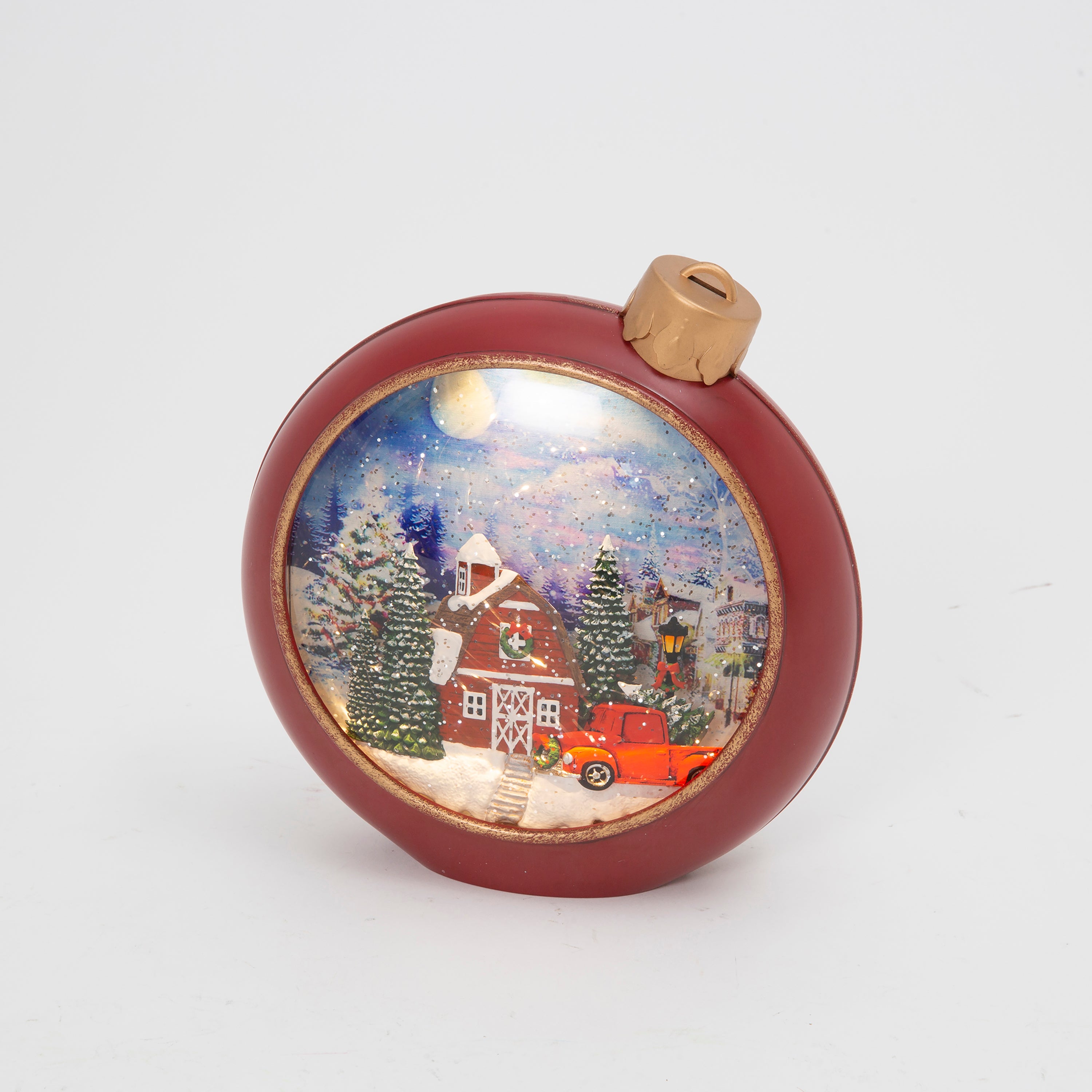 Snow dusted 8.3 in H Battery Operated Lighted Musical Holiday Village Scene Spinning Waterglobe 2688750EC