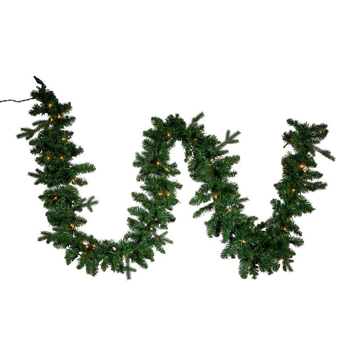 Kurt Adler 9-Foot Pre-Lit Clear Incandescent Jackson Pine Garland