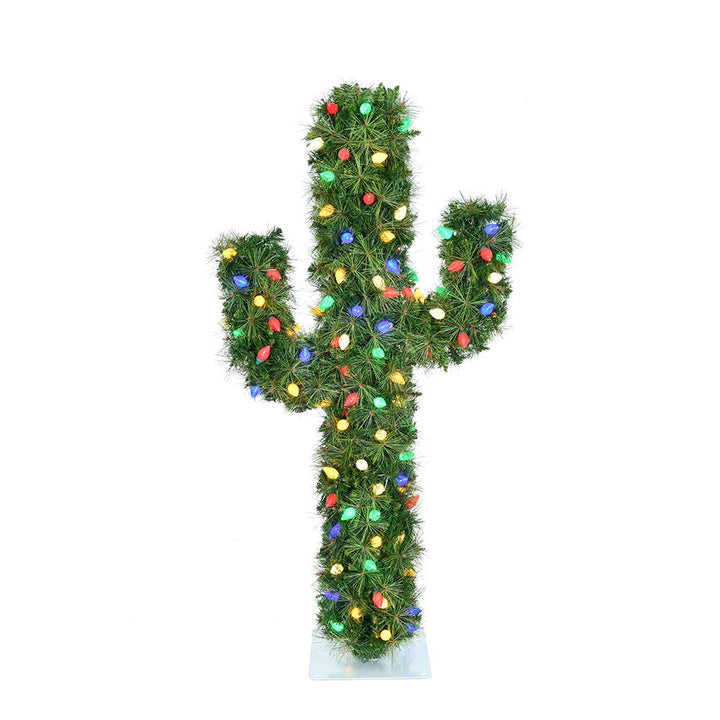 Kurt Adler 4-Foot 100-Light Multicolored C7 LED Cactus