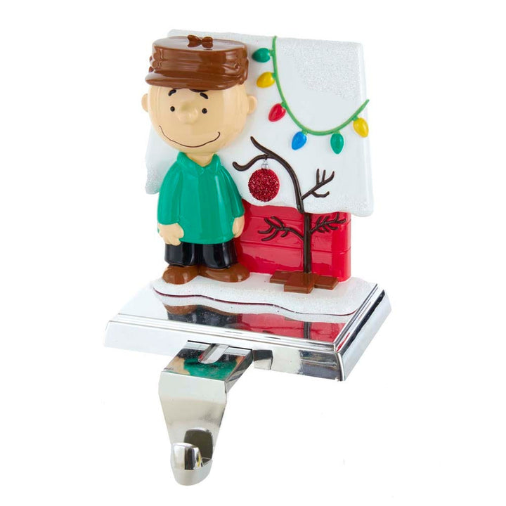 Kurt Adler 5-Inch Peanuts Charlie Brown with Doghouse Stocking Holder