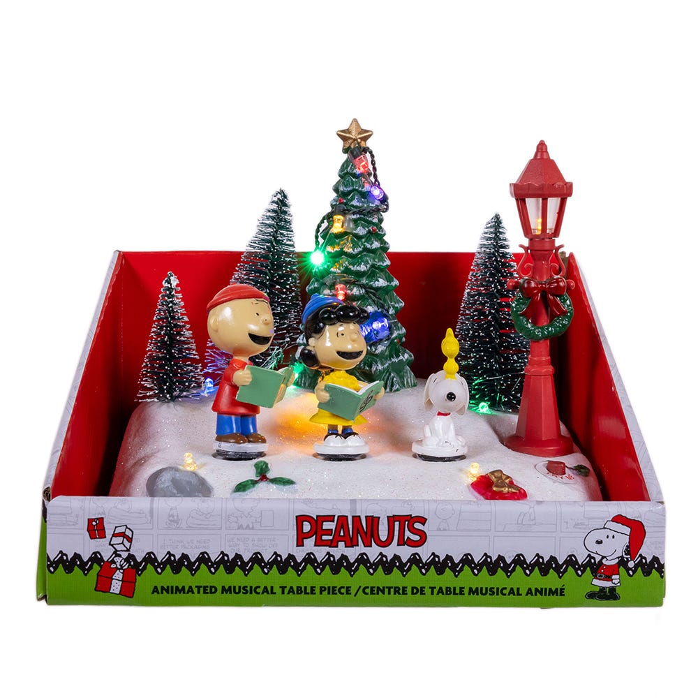 Kurt Adler 6-Inch Peanuts Battery-Operated Lighted Musical Carolers Table Piece