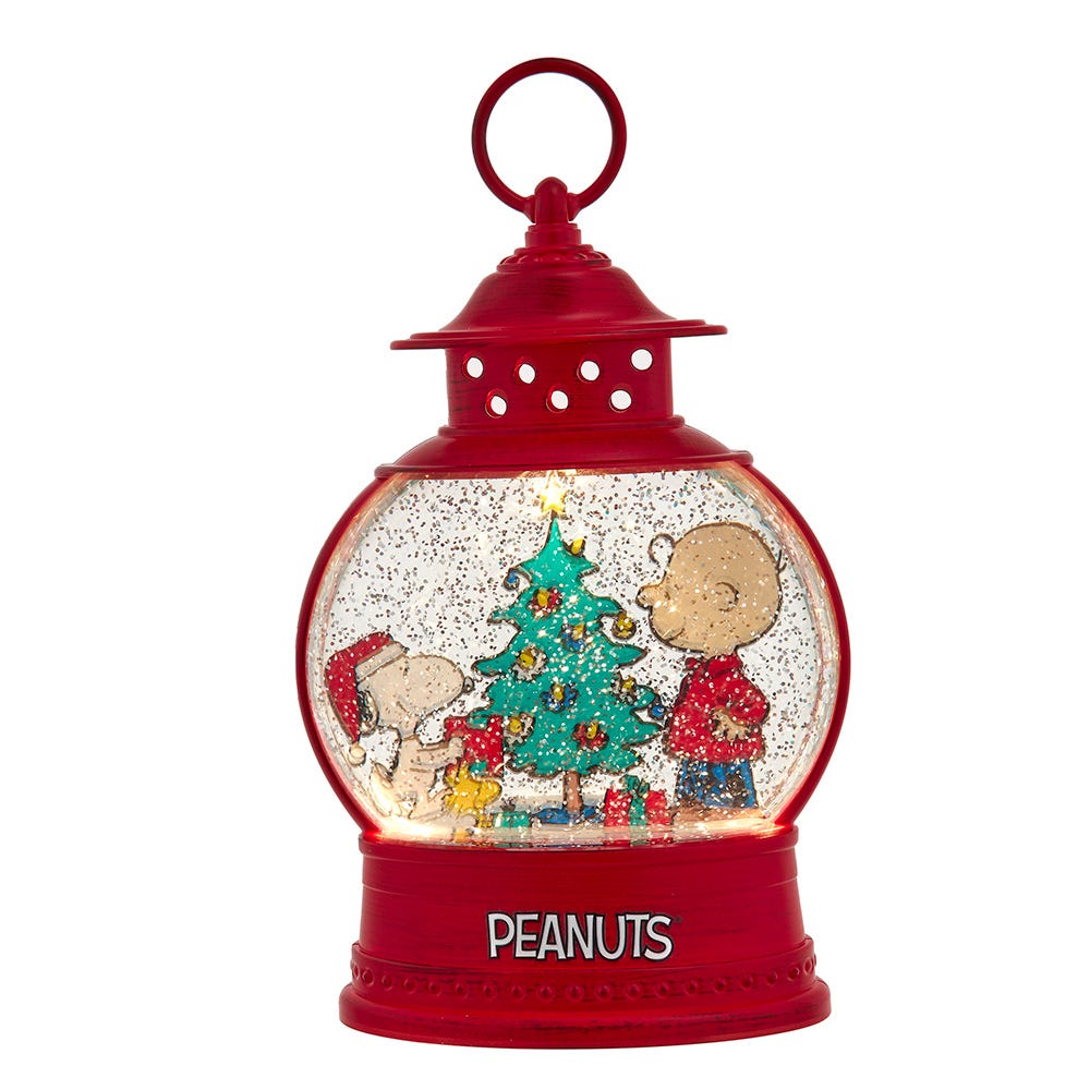 Kurt Adler Peanuts Battery Operated USB Light Up Snoopy and Charlie Brown Lantern PN8251