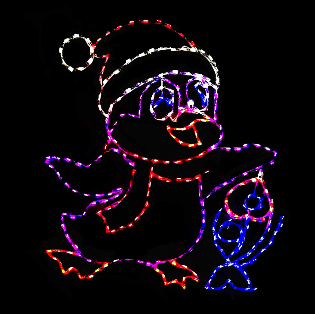Brite Ideas 50" Penguin with Fish LED Display PNGFISH