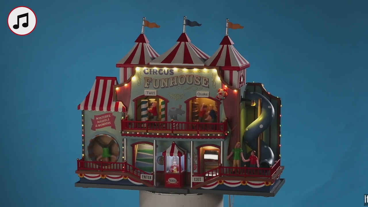 Lemax Circus Funhouse Animated Lighted Building with 4.5V Adaptor #05616