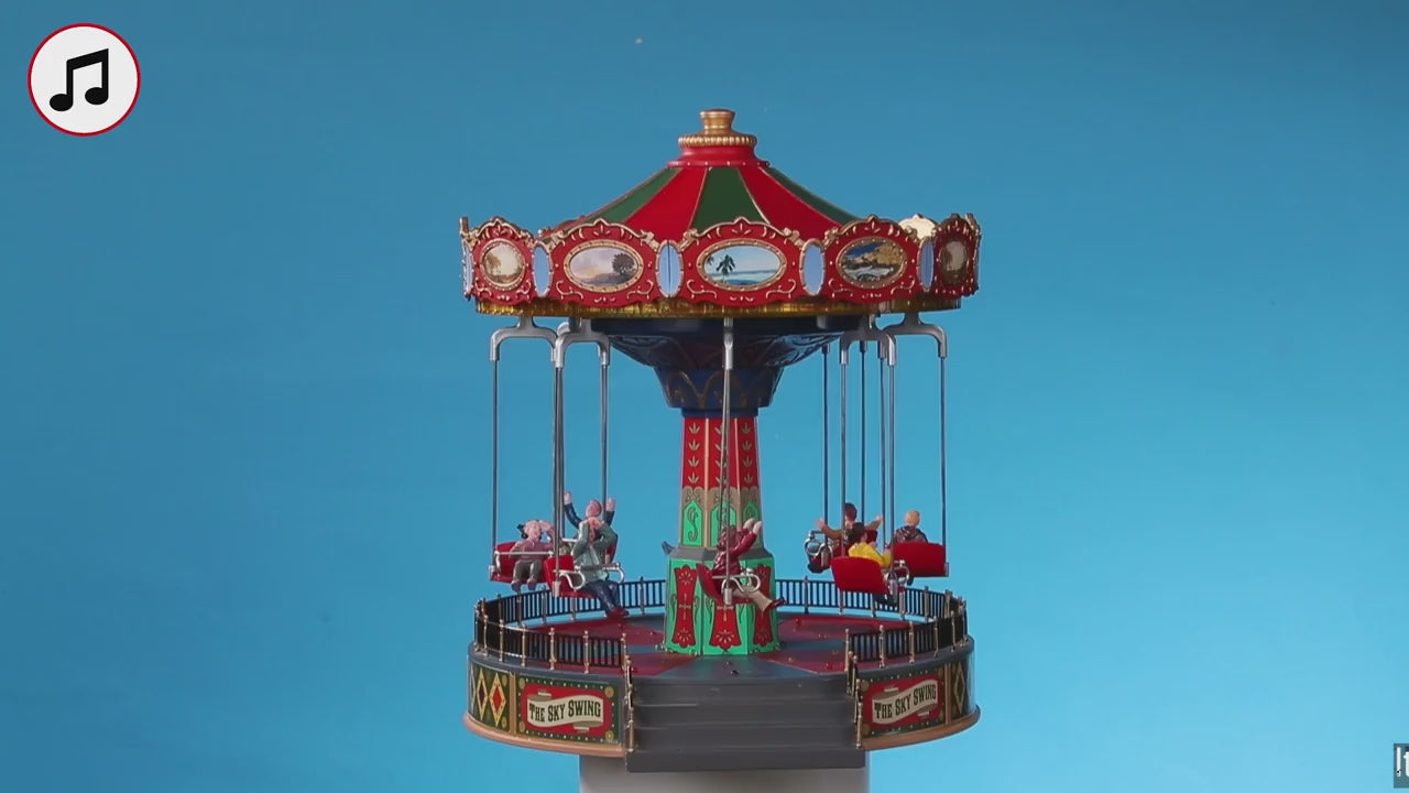 Lemax The Sky Swing Animated Sights and Sounds Carnival Ride #84379