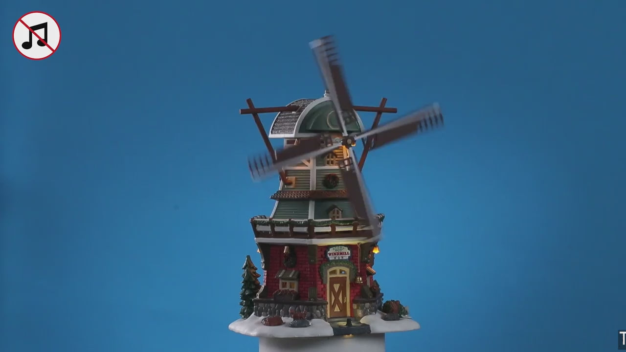Lemax Stony Brook Windmill Lighted Animated Building with 4.5V Adaptor #25384