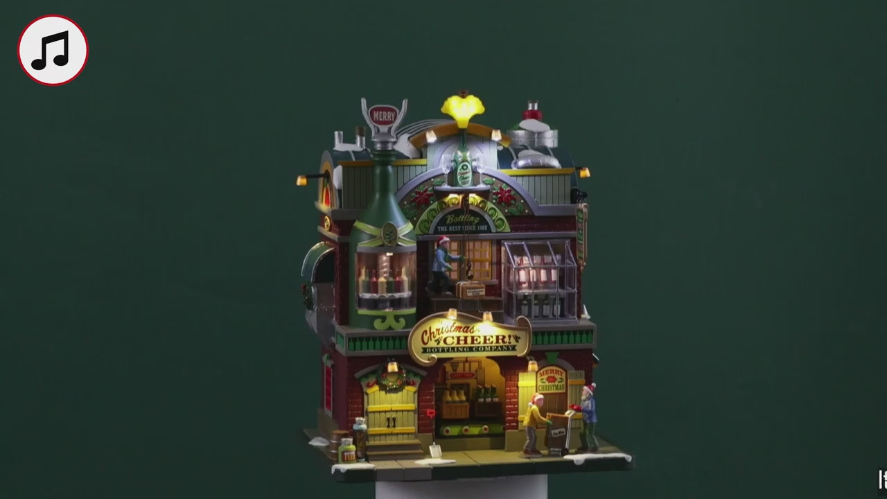 Lemax Christmas Cheer Bottling Company Animated Sights and Sounds Building #25858