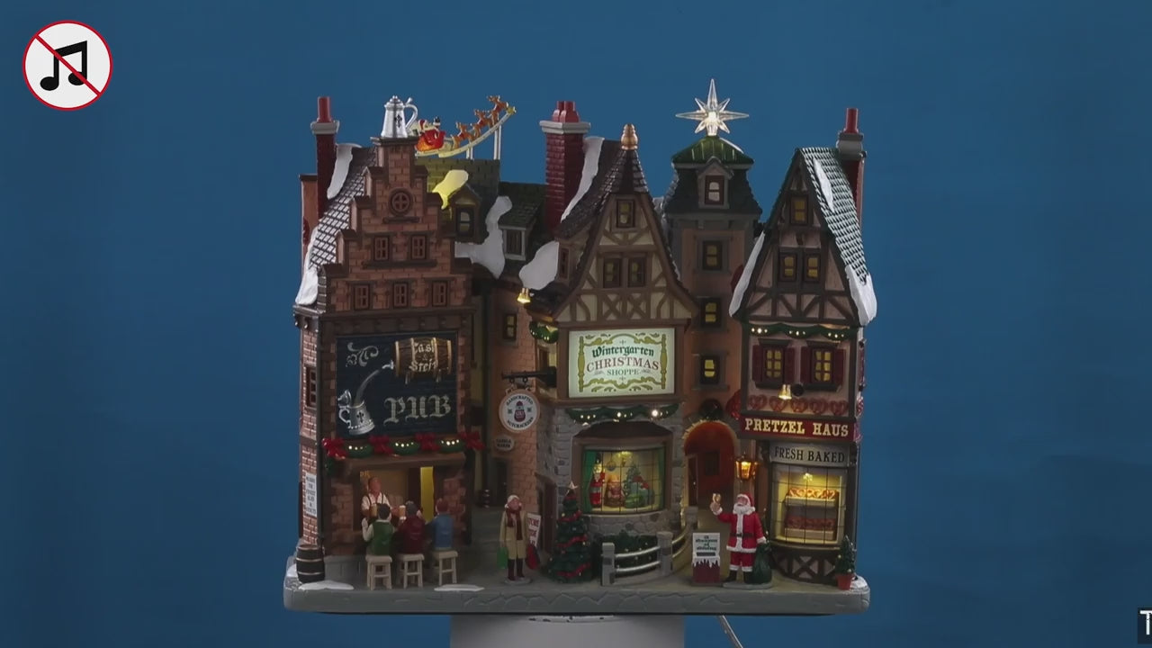 Lemax Wintergarten Lane Lighted Facade Battery Operated #05701