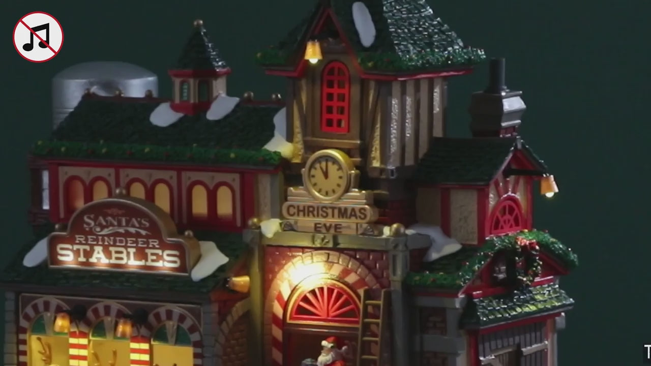 Lemax Santa's Reindeer Stables Lighted Building #25926