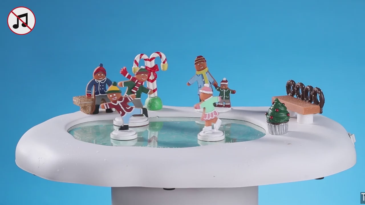 Lemax Gingerbread Skating Pond Animated Battery-Operated Table Accent #84352