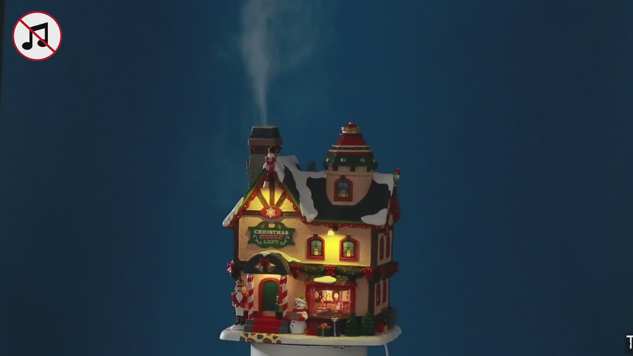 Lemax Christmas Supply Loft Lighted Building with Adaptor #15741