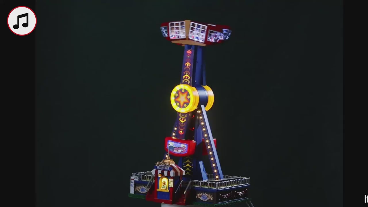 Lemax Fireball Frenzy Sights and Sounds Animated Carnival Ride with 4.5V Adaptor #54452