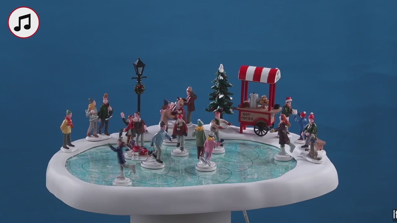 LEMAX Village Skating Pond with Sound, with 4.5V Adaptor  #94048