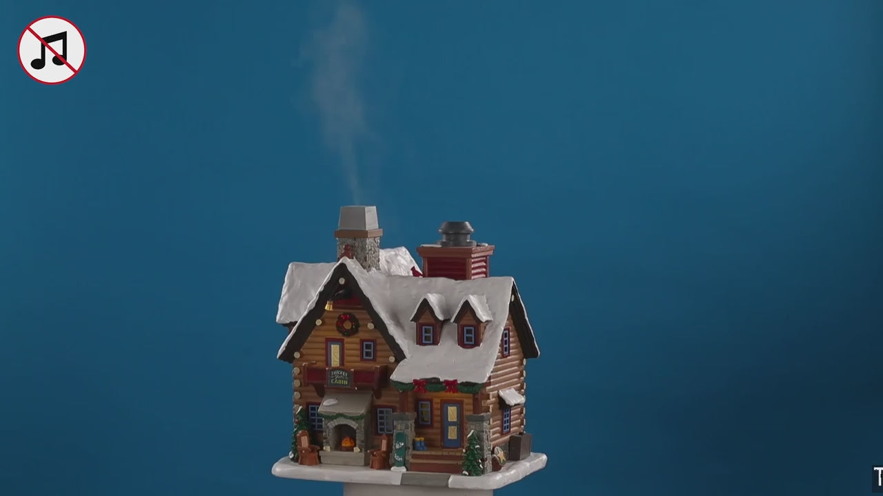 Lemax Thicket Falls Cabin Lighted Building with 4.5V Adaptor #05698