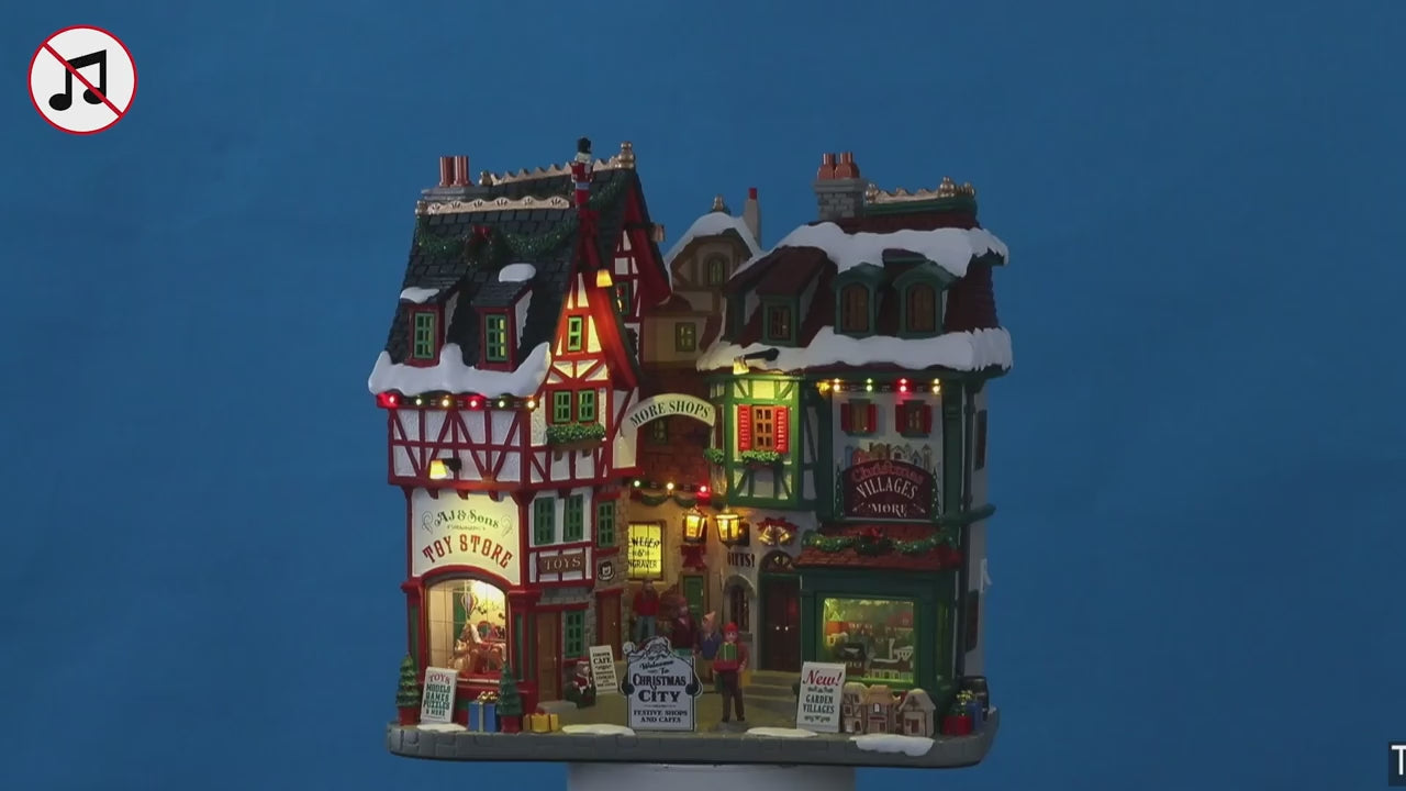 Lemax Christmas City Facade Lighted Battery Operated Building #15739