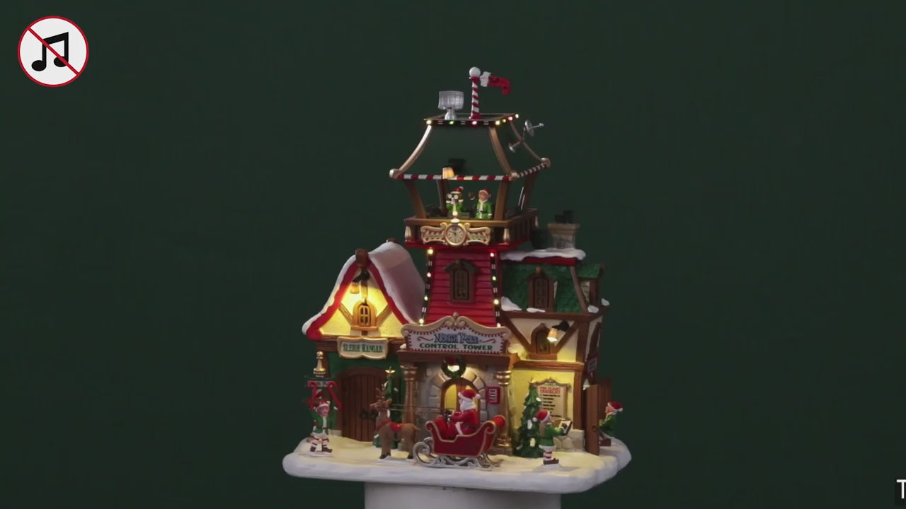 Lemax North Pole Control Tower Lighted Building with 4.5V Adaptor #25864